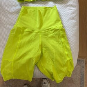 Neon Yellow High-Waisted Shorts